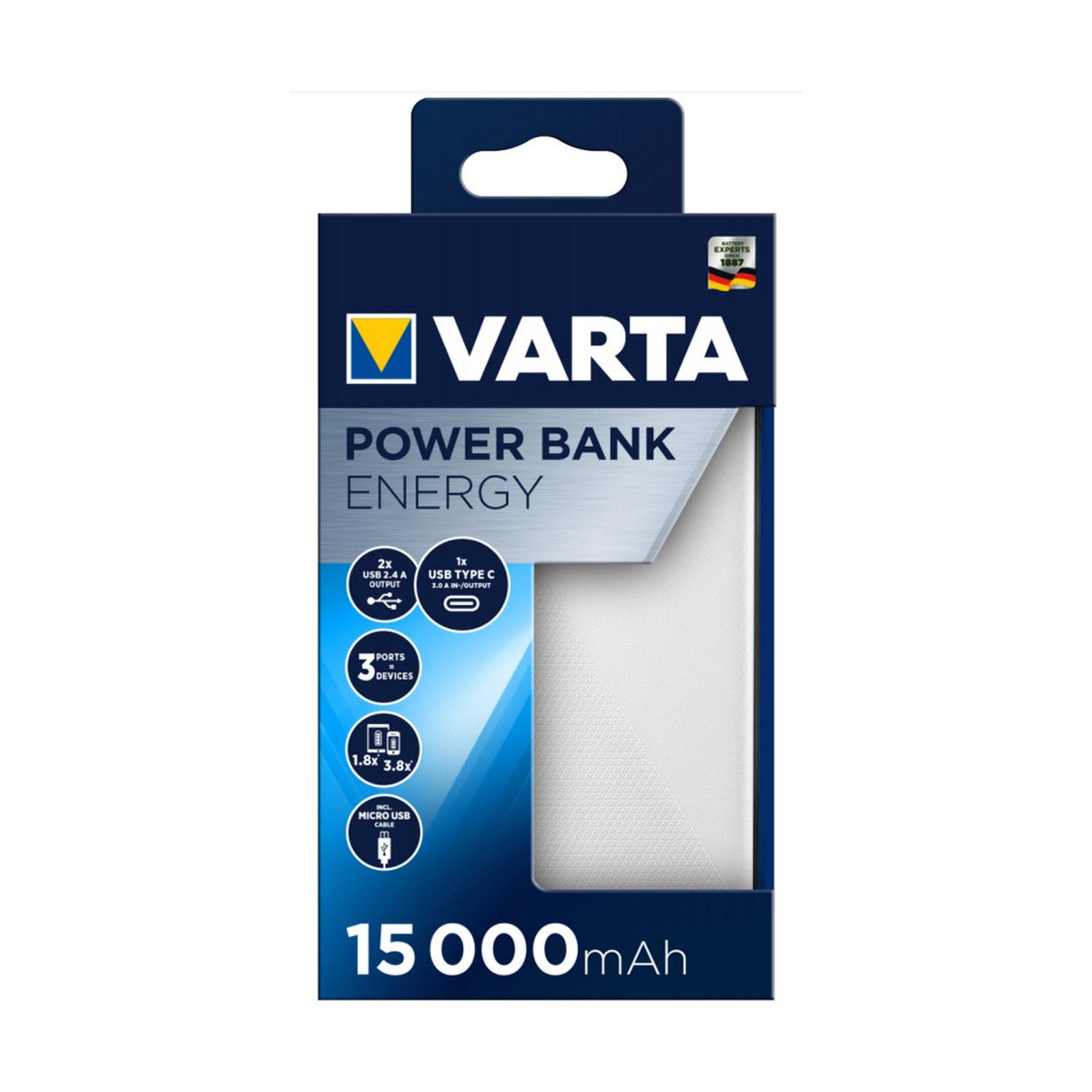 Power Bank Varta Energy 15000 Black/White 15000 mAh-3