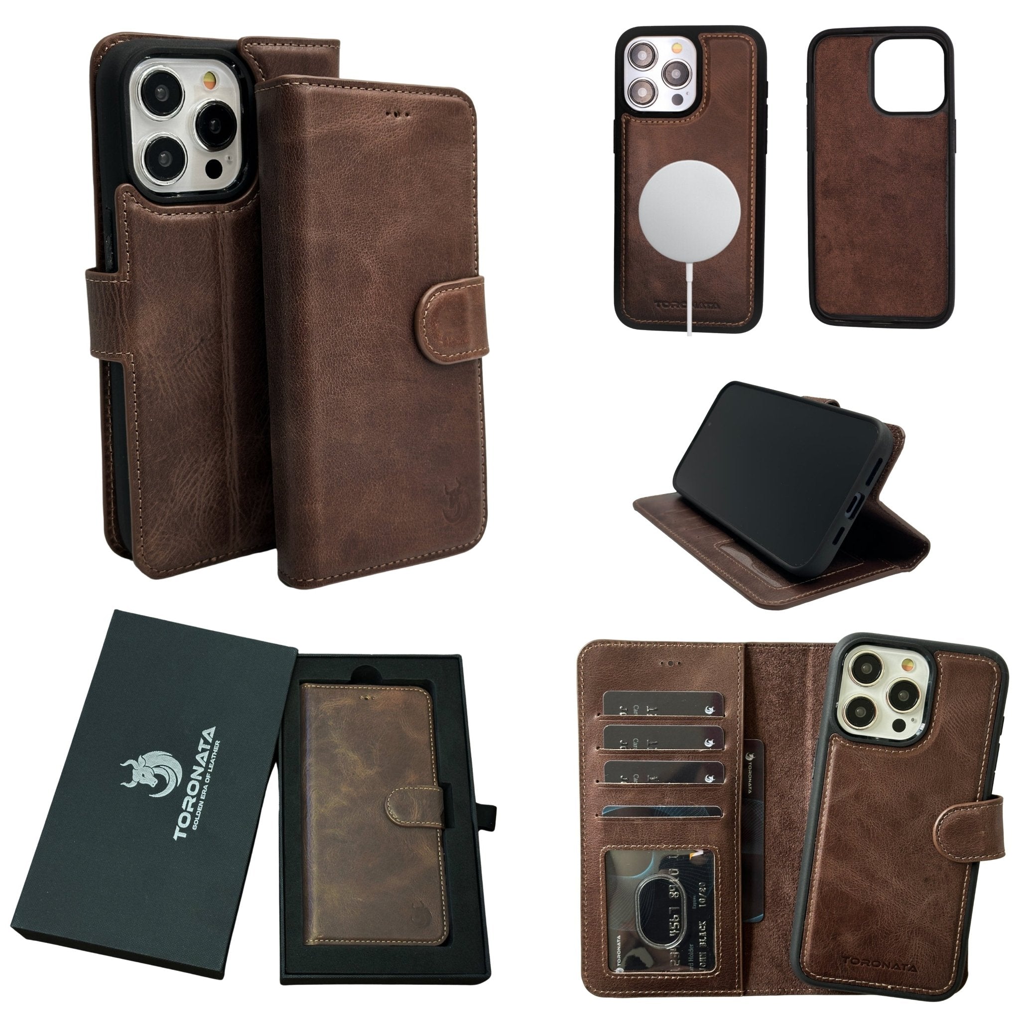 Vegas Premium Leather iPhone 15 Wallet Case with MagSafe | Detachable RFID Blocking Luxury Wallet-7