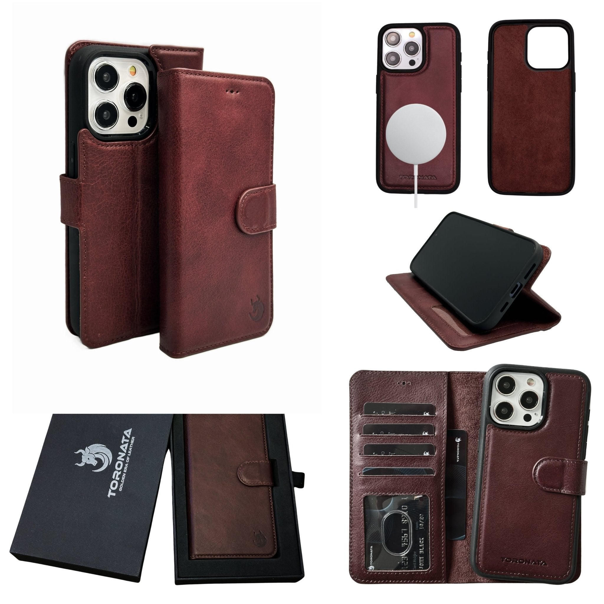 Vegas Premium Leather iPhone 15 Wallet Case with MagSafe | Detachable RFID Blocking Luxury Wallet-9