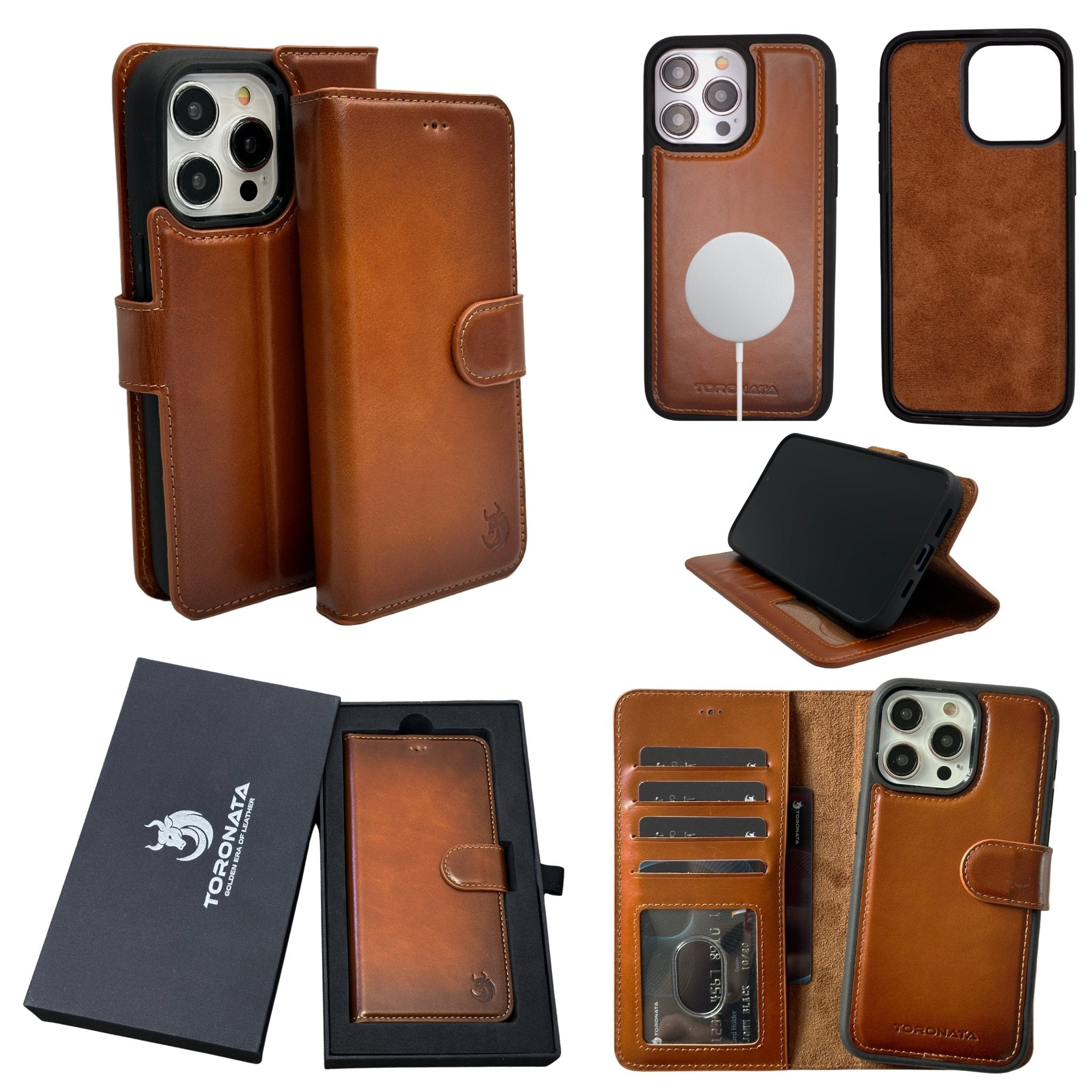 Vegas Premium Leather iPhone 15 Wallet Case with MagSafe | Detachable RFID Blocking Luxury Wallet-0